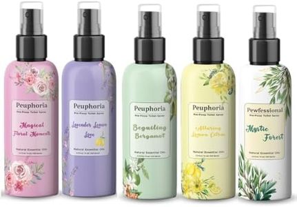Peuphoria Before‑You‑Go Toilet Poop Spray – Instantly Blocks Bathroom Odors – Pre‑Poo Poop Spray & Air Freshener – 2.5 oz Travel Size (5 Pack)