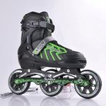 3 Wheel Inline Skates Skating Shoes for Boys and Girls Age 10 to 14 Years Liner Roller Skates for Kids with Skating Protection Kit Set, Size Large (Green)