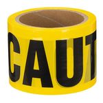 Pioneer “Caution” Safety Barricade Tape - Indoor/Outdoor Black on Yellow Background - 3 Inches X 200 Feet