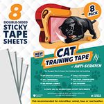 Panther Armor Cat Scratch Deterrent Tape – 8(Eight)-Pack – Double Sided Anti Cats Scratching Sticky Tape – 4-Pack XL + 4-Pack Large Furniture Protectors – Couch Protector for Cats