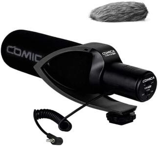comica CVM-V30 PRO Camera Microphone Electric Super-Cardioid Directional Condenser Shotgun Video Microphone for Canon Nikon Sony Panasonic DSLR Camera with 3.5mm Jack (Black)