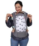 LUVWAY 4-in-1 Baby Carrier with Extra Head Support, Adjustable for 3.5 to 20 Kgs, Comfortable & Versatile Carrier for Infants and Toddlers, Perfect for Parents on The Go (Grey)