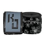 KOSTUDIO 150 inch Boxing Hand Wraps - Black & White Cherry Blossom for Boxing Gloves Muay Thai Kickboxing MMA Boxing Equipment for Men and Women