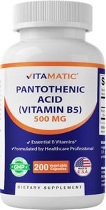 Vitamatic Pantothenic Acid (Vitamin B5) 500 mg 200 Capsules