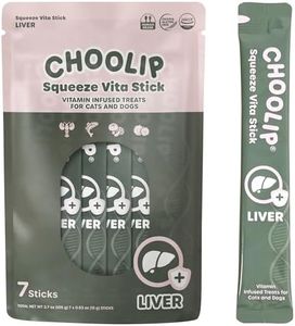 Choolip Squeeze Vita Stick Natural Cat Treats Infused with Liver Support Cat Vitamins. 7pk Creamy Liquid Cat Treats That Dogs Love Too. Low Carb Cat Treats for Dessert, Cat Snacks, or Disguise Pills