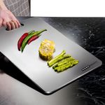 HanuCraft Medium Stainless Steel Chopping Cutting Board for Vegetable Fruit Cutter Metal Choping-Board for Kitchen, Choping Boards for Kitchen, 2-Years Warranty (Medium/31.8CM X 21CM)