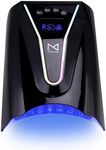 M - Crystal Cure 128W UV/LED Nail Lamp | Fast Curing with 45 Powerful 365nm+405nm LEDs | Cordless, Rechargeable, Auto Sensor | Professional Gel Nail Dryer for Manicures & Pedicures (Black)