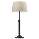 Adesso SL1150-01 Mitchell Table Lamp Set, 24.5-32.5 in., 100W, Antique Black Finish, 2 Metal Lamps