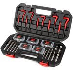 FOURROBBER 131PCS Thread Repair Kit, HSS Drill Helicoil Repair Kit SAE&Metric M5 M6 M8 M10 M12 Kit