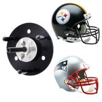 LEKUSHA Hidden Football Helmet Wall Mount Display for Full Mini Helmet, Heavy Duty Football Helmet Wall Hanger Holder, Floating Football Helmet Shelf Case Stand, Black Pack of 1