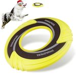 SKIPDAWG Interactive Dog Tug Toy, Flying Disc Dog Toy Light Weight TPR/Nylon Fabric Non-Toxic Material, Pet Training Toys/Outdoor Exercise Toys for Dogs, Diameter 9 Inches