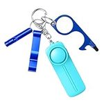 Upgraded Safe Sound Personal Alarm 4 Pcs Set, Safety Keychain Accessories for Women, Self Defense Keychain Set with Personal Alarm, Blue