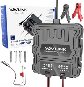 Wavlink 2 Bank 20A Marine Battery Charger 12V IP68 Onboard Battery Charger