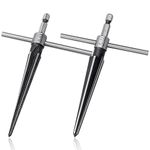 Bestgle 2 Pcs Taper Reamer Set 1/4 Inch Hex Shank Detachable T Shape Handle Tapered Reamer Kit Guitar Woodworker Luthier Reaming Tool, 3-13mm & 5-16mm Bridge Pin Hole Handheld Tapered Reamers