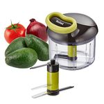 Tefal K1320404 Manual Food Chopper and Mixer with Stainless Steel Blades for Vegetables, Onions, Herbs and Nuts, 5 Second Chopper, Green - Dark Citronnelle, 900 ml