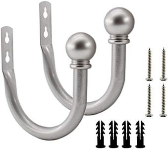 Decorative Curtain Holdbacks,ULIFESTAR Wall Mounted Window Drapery Tiebacks Hooks Drape Holdbacks Holders for Bedroom,Livingroom,Office with Installation Screws (Silver)