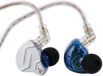 Linsoul KZ ZSN Pro Dual Driver 1BA+1DD Hybrid Metal Earphones HiFi in-Ear Monitor with Detachable 2Pin Cable, Zin Alloy Panel (Without Mic, Blue)