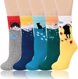 AGRIMONY Calzini da donna a forma di gatto, carini e animali, idea regalo per donne, adolescenti, ragazze, regalo di compleanno per moglie, B-cat-ty, Medium-Large