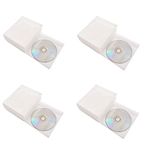 EnticingMuch Premium CD DVD Sleeves | Thick Non-Woven Material Double-Sided Refill Plastic Sleeve for CD and DVD Storage Binders Disc Case (White) (Pack of 200)