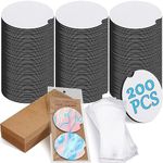 Tioncy 400 Pcs Sublimation Car Coaster Blank Set, 200 Pcs 2.76'' Blank Sublimation Coaster 100 Self Adhesive Bag 100 Sublimation Car Coaster Display Card for Thermal Sublimation DIY Craft (Brown)