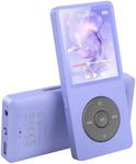 AGPTEK MP3 Player with Bluetooth 5.3, 64GB Internal Memory Portable Music Player 1.8 inch Screen with Speaker, FM Radio, Voice Recorder, Supports Expanded Up to 128GB (Without headphones), Purple
