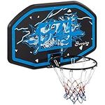 Soozier Wall Mounted Basketball Hoop, 43" x 28" Backboard, Mini Basketball Hoop, Over The Door Basketball Hoop with for Kids and Adults, Outdoors and Indoors Use