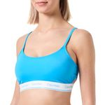 Calvin Klein Women Bikini Top Bralette Wireless, Blue (Malibu Blue), M