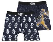 INTIMO Star Wars Mens' 2 Pack Chewbacca Boxers Underwear Boxer Briefs (Medium) Black