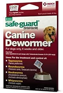 Safe-Guard (fenbendazole) Canine Dewormer for Dogs, 4gm pouch (ea. pouch treats 40lbs.)