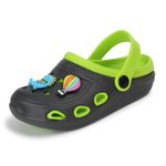 TRASE MG-I Unisex-Child Kids Light Weight Croslite Clogs | Outdoor, Walking, All Day Casual Wear- Grey-Green, 9 Kids UK