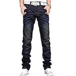 newfacelook Mens Jeans Fashion Denim Pants Trousers Blue F002