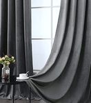 HOMEMONDE Premium Velvet Curtain Pack of 1 - Long 9 Feet Heavy Panels with Eyelets for Home Decoration, Solid Grey - 108 Inches