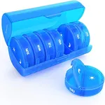 Weekly Pill Organizer 7 Day 2 Times a Day, Sukuos Large Travel Pill Box for Pills/Vitamin/Fish Oil/Supplements, Daily Medicine Organizer Box, BPA Free Pill Case, Easy to Clean