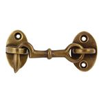 A29 Cabin Hook, 2 3/4 inches Brass Latch, Hook and Eye Latch for Door, Cabin Door Gate Latches, Window Sash Catch Hook Latch Barn Door Locks and Latches, Antique Brass Finish