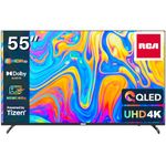 RCA 55 Inch QLED UHD Smart TV, 4K HDR10 Tizen OS with Samsung TV Plus Youtube Netflix Motion Mode, 3 x HDMI 2 x USB WiFi Bluetooth, Large Screen for Living Room Home Office