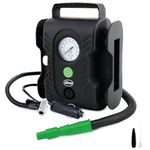 Slime 40066-95 Tyre Inflator, Multi-Purpose, Analogue, includes LED light and quick connect hose, 8 min inflation