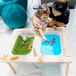 Curious Cub Sensory/Flisat Table for Toddlers | Water and Sand Activity Table with Lids | Sensory Development Play Toy | Kids Study Montessori Play Table | Ideal for Home Play Schools & Kindergarten