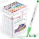 48 Color Ohuhu Alcohol Markers, Art Marker Pen for Adult Coloring Books, Double Tipped Chisel & Fine Alcohol-based Art Marker for Artists, Pen Gift Idea