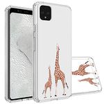 Tuopuna Compatible Google Pixel 4 Case, [Anti-Scratch PC + Shockproof Anti-Drop Soft TPU] Advanced Printing Pattern Phone Cases Glossy Drawing Design Cover For Google Pixel 4 - Giraffe