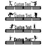 Goutoports Personalized Medal Hanger Display Holder Tiered Award Rack - Custom Text Color and Images for Athletes Easy to Install - Black - 2 Rows - 15.7x1.77x0.5 Inch