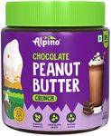 ALPINO Chocolate Peanut Butter Crunch 400g - Roasted Peanuts, Chocolate Paste, Brown Sugar & Sea Salt - 24g Protein, Gluten Free, Vegan – Plant Based Peanut Butter Crunchy