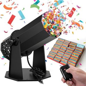 BriSunshine 1500W Professional Electric Confetti Machine with Remote & 2.2 lbs Confetti Paper Blower for Weddings, Birthday Parties, Celebrations, Special Events