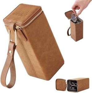 cloudever Sunglasses Travel Case Organizer Hangable for Men Women, Eyeglasses Foldable Storage Organizer(Amber Brown)