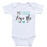 Cousins Baby Clothes - My Cousins Love Me - OnePiece Baby Shirt Bodysuits, Seafoam Text, 3 Months