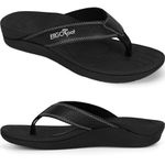 ERGOfoot Upgraded Orthotic Flip Flops with High Arch Support- Women's and Men's Thong Sandals- Walking Comfort with Orthopedic Support for Plantar Fasciitis, Flat Feet & Heel Spur- Beach Slippers,