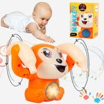 VEBETO Monkey Toy | Sensor On-Off | Dancing | Spinning | Rolling | Tumble | Best Gift for Kids | Voice Activated Banana Monkey | Musical Delight for Children | (Orange)