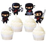 Ercadio 24 Pack Modern Ninja Cupcake Toppers Karate Kung Fu Warriors Cupcake Picks Baby Shower Kids Boys Ninjas Themed Birthday Party Cake Decorations Supplies