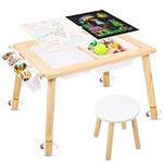 VISCOO Sensory Table for Toddlers 1-3 with Adjustable Height, Sensory Activity Table, Play Sand Table Kids Table with Writable Lids, Storage Bins and Buckets, Indoor/Outdoor Kids Play Drawing Table