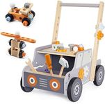 labebe Baby Push Walker, Tool Bench for Toddlers, Wooden Walker for Baby Boy and Girl, Kids Workbench, Baby Activity Center, Toddler Montessori Toys for 12 Months Up Old Kids