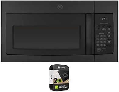 GE JVM3160DFBB 1.6 Cu. Ft. Over-the-Range Microwave Oven Black Bundle with 2 YR CPS Enhanced Protection Pack